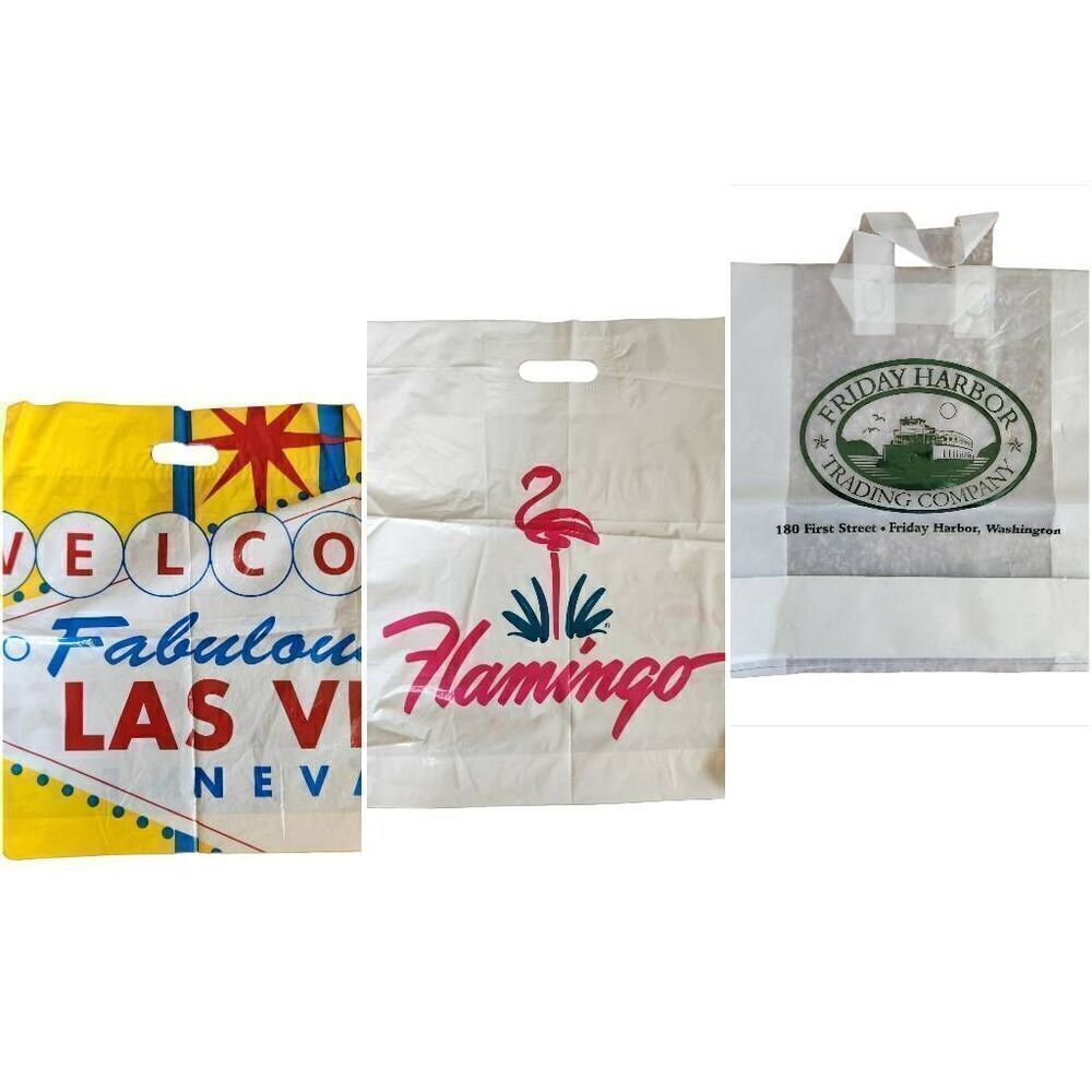 Vintage shopping bag bundle Las Vegas Nevada flamingo Friday Harbor Trading Co.